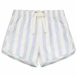 Short de Bain Rayure Fibres Recyclées | Ivoire