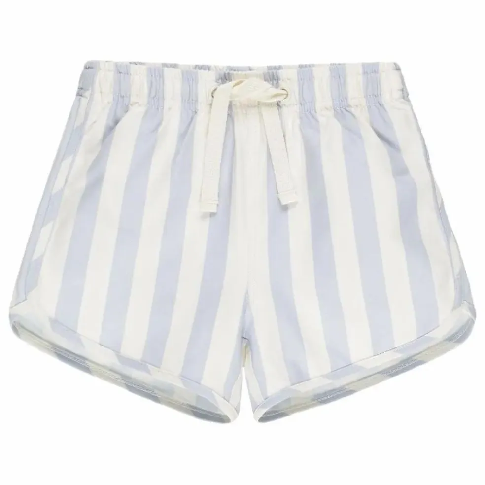 Short de Bain Rayure Fibres Recyclées | Ivoire