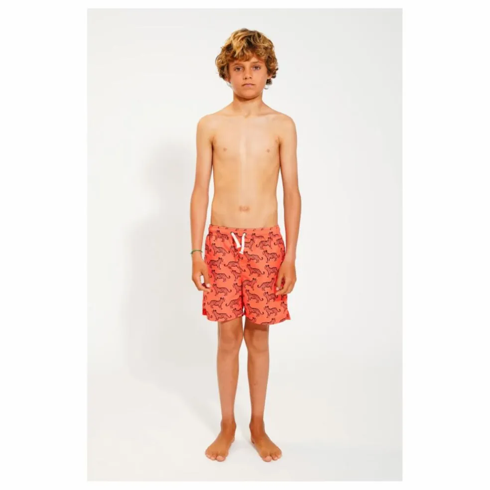 Short De Bain Tiger Fibres Recyclées | Orange