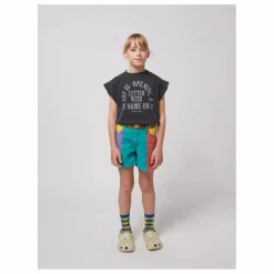 Short en Jean Colorblock Coton Bio | Turquoise