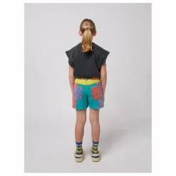 Short en Jean Colorblock Coton Bio | Turquoise