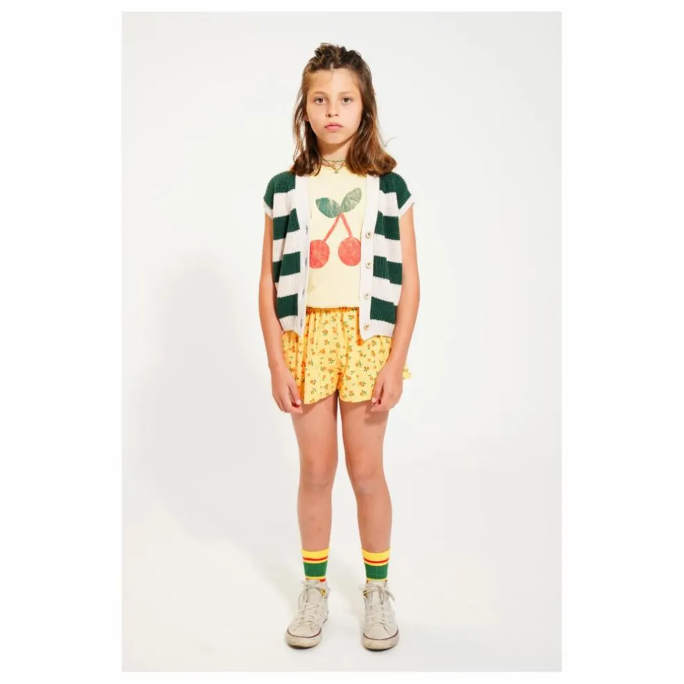Short Fleuri Coton Bio | Jaune