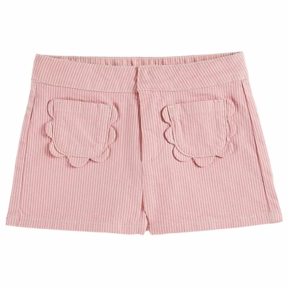 Short Fleurs Rayé | Rose