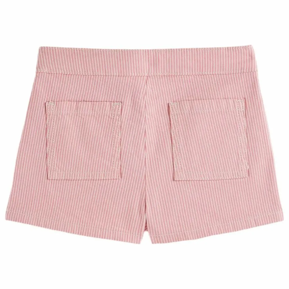Short Fleurs Rayé | Rose
