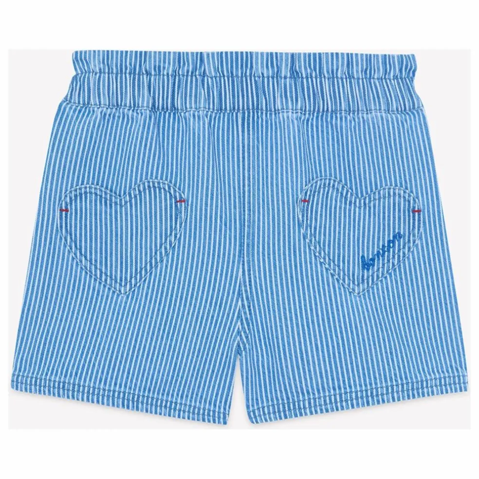 Short Poches Cœur Mélanie Rayé | Bleu
