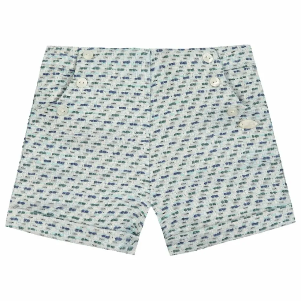 Short Revers Tweed | Vert d'eau