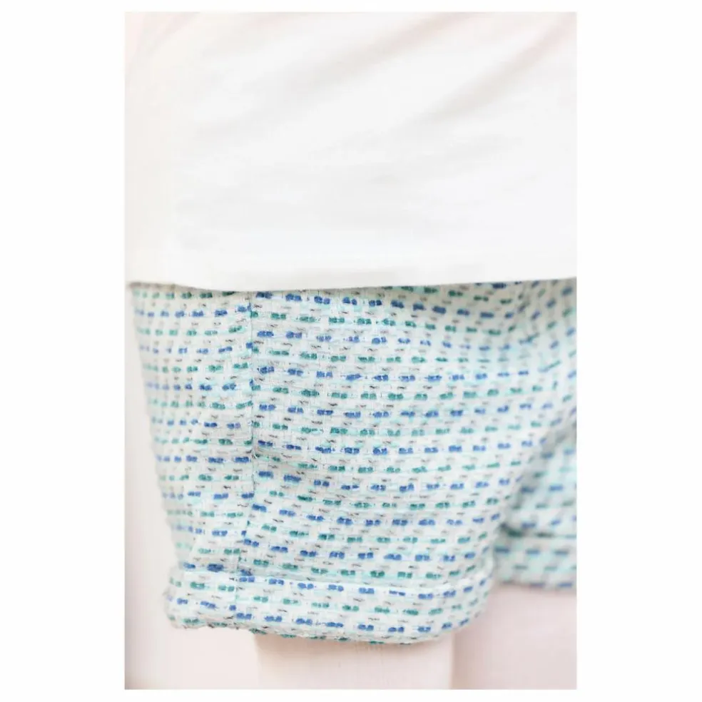 Short Revers Tweed | Vert d'eau