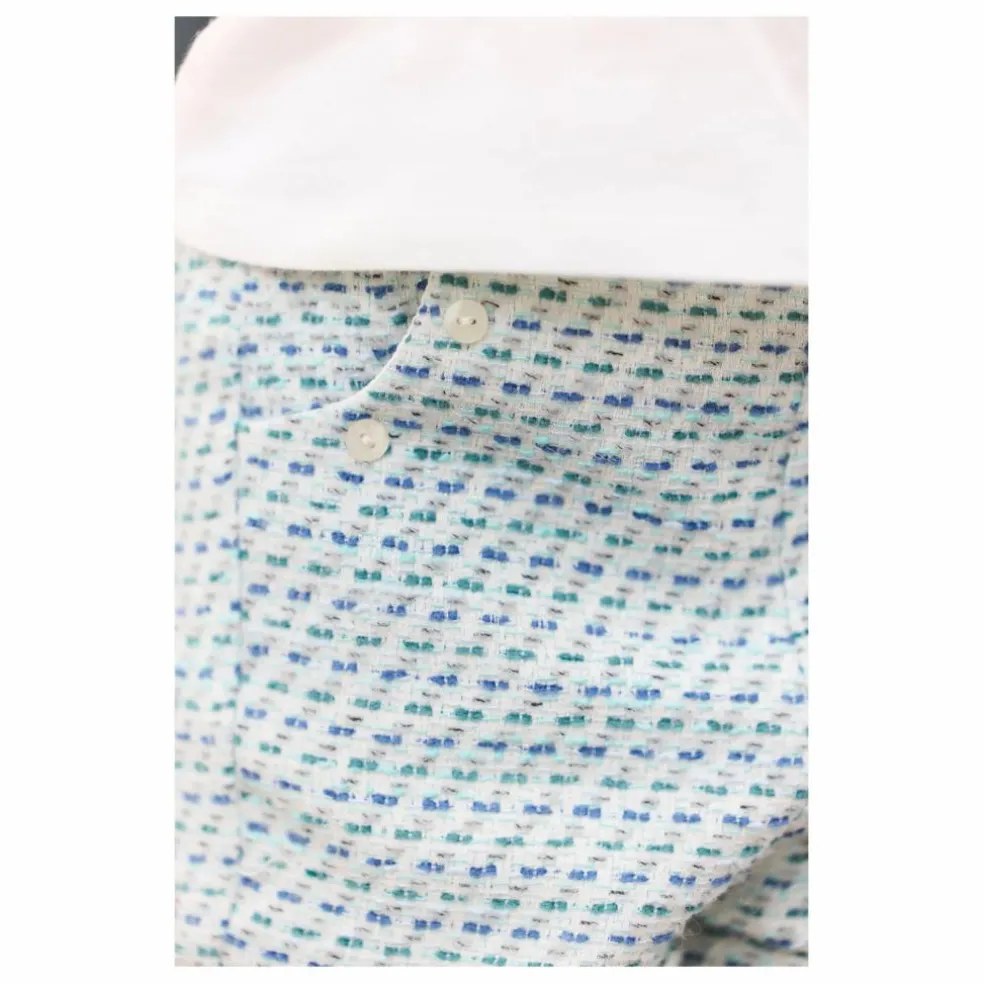 Short Revers Tweed | Vert d'eau