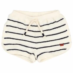Short Terry Rayures Eponge Bébé Coton Bio | Bleu