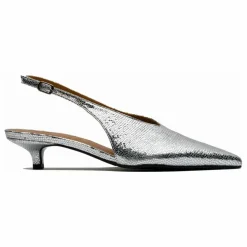Slingback à Talons Métallisées | Argenté