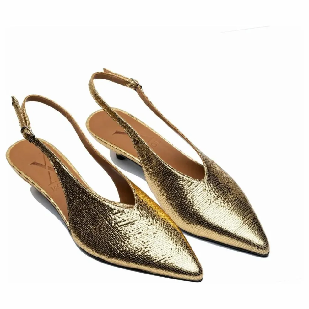 Slingback à Talons Métallisées | Doré