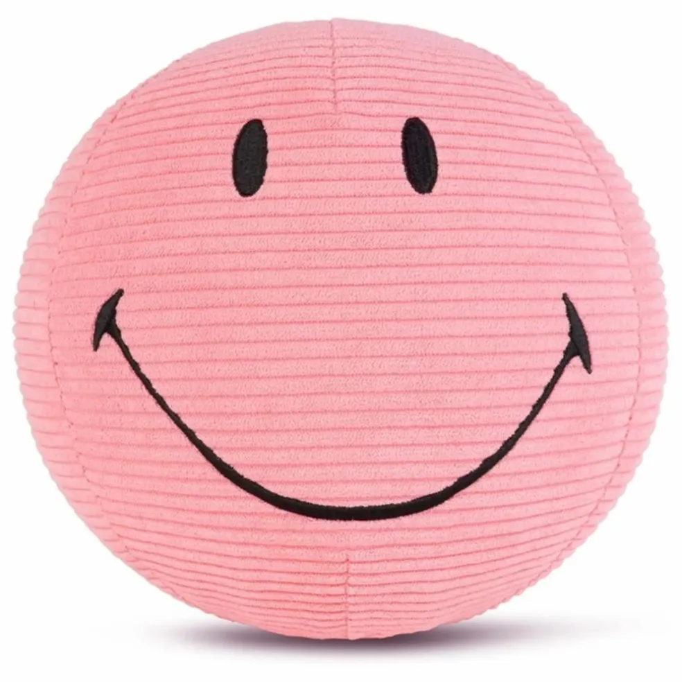 SMILEY - Peluche Smiley en velours côtélé | Vieux Rose