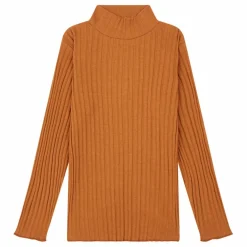 Sous Pull Fille Côtelé Coton Bio | Noisette