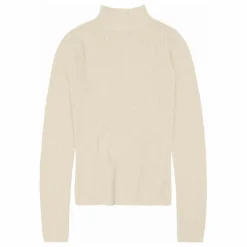 Sous-pull Col Cheminé Pointelle Laine Mérinos - Collection Femme | Ecru