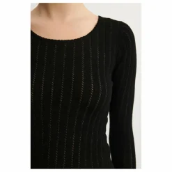 Sous-pull Pointelle Laine Mérinos - Collection Femme | Noir