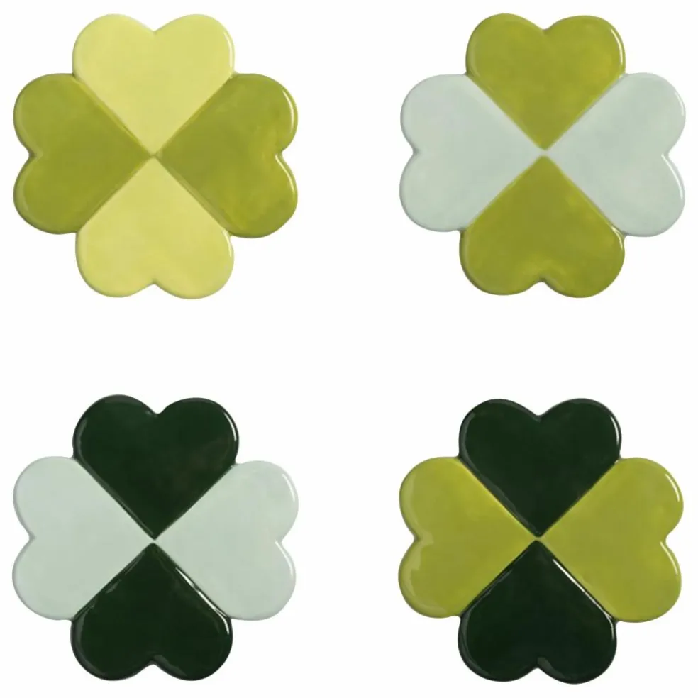 Sous-verres Lucky Clover - Set de 4 | Vert