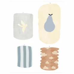 Stickers Lampions | Bleu