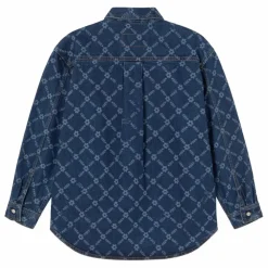 Sur-Chemise Flowers Grid Denim | Indigo