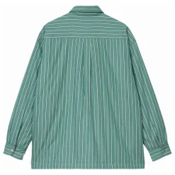 Sur-Chemise Grimsby Rayée Popeline de Coton | Vert