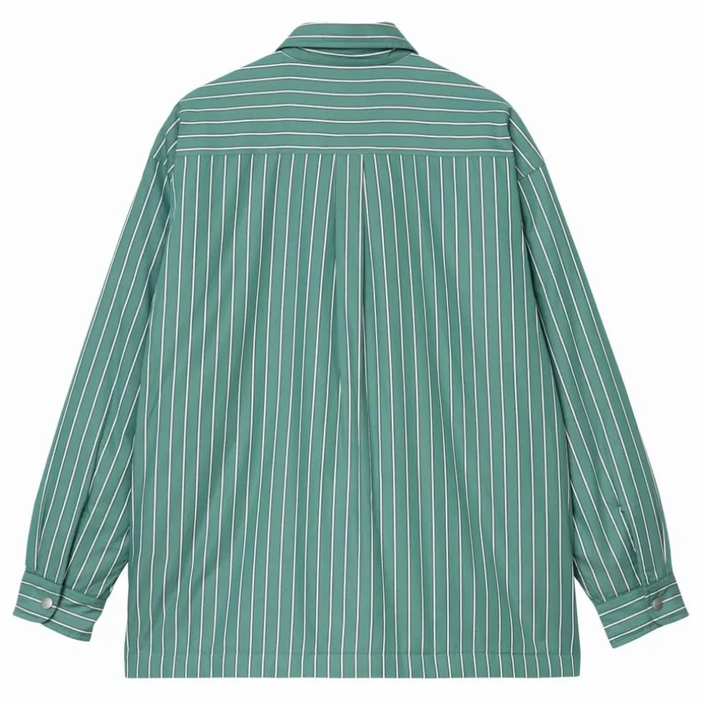 Sur-Chemise Grimsby Rayée Popeline de Coton | Vert