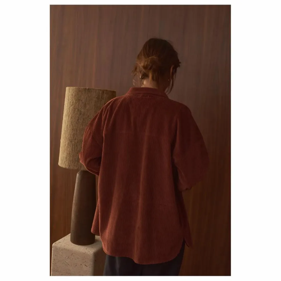 Sur-Chemise Paola Velours Côtelé - Collection Femme | Chocolat
