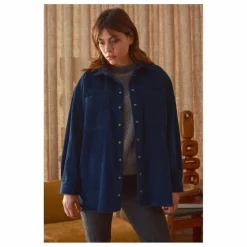 Sur-Chemise Paola Velours Côtelé - Collection Femme | Bleu marine
