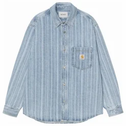 Sur-Chemise Rylan Hampton Rayée | Denim bleached