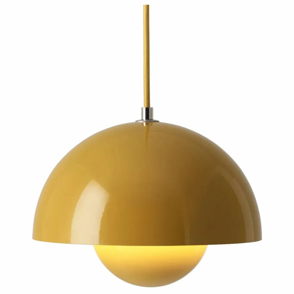 Suspension Flowerpot VP1, Verner Panton, 1968 | Jaune moutarde