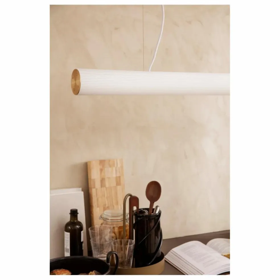 Suspension Vuelta en verre opalin | Doré