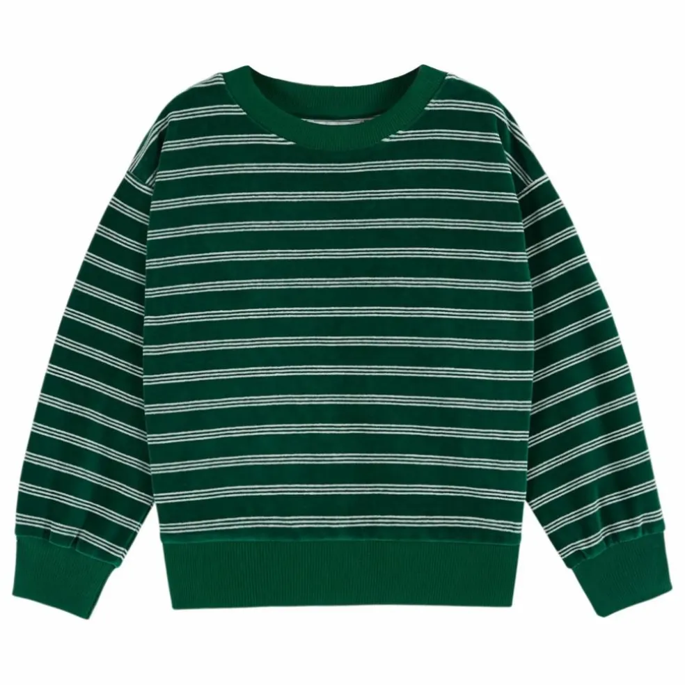 Sweat Rayé Coton Bio | Vert