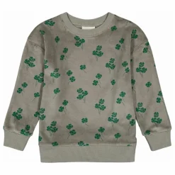 Sweat Bart Trèfles Velours Coton Bio | Gris