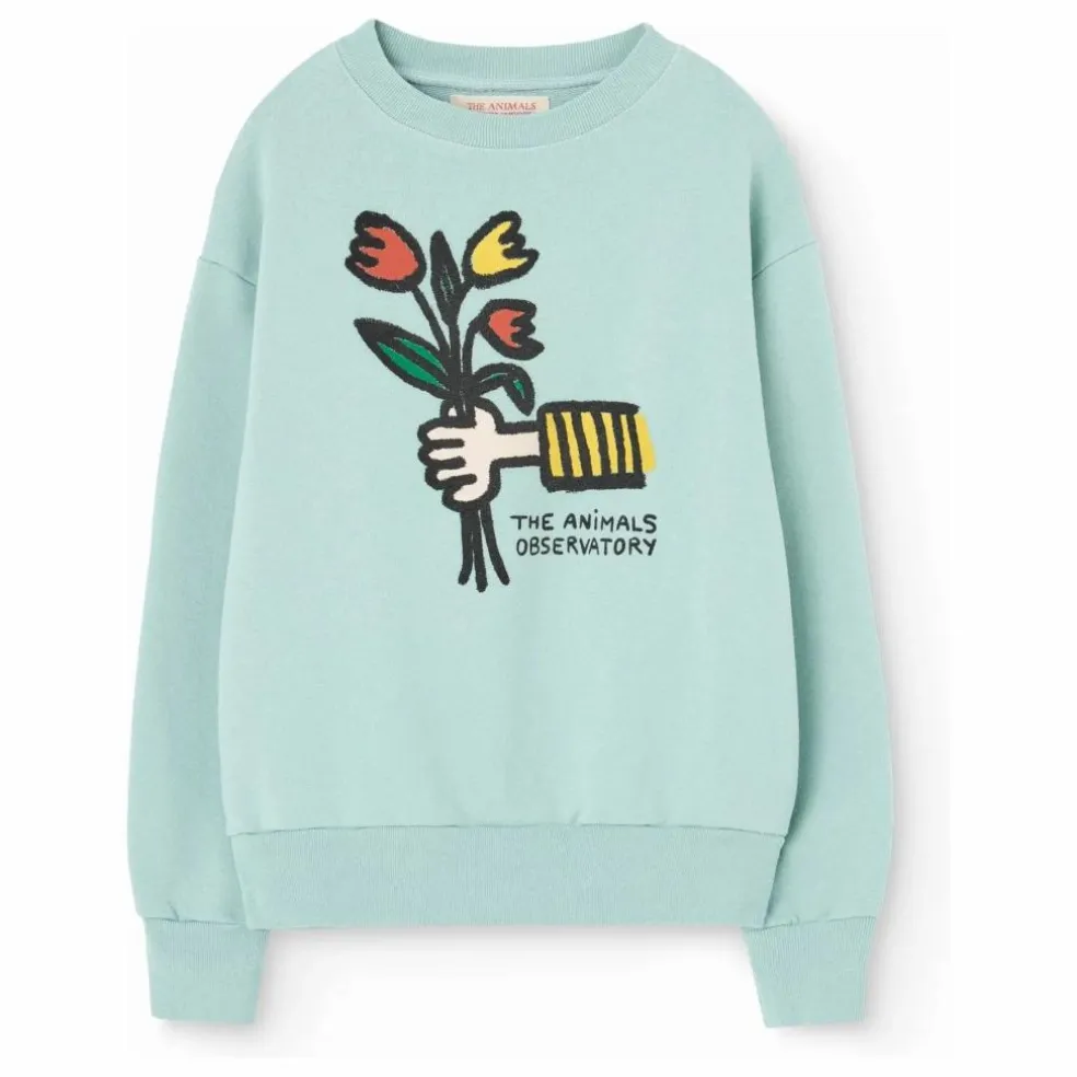 Sweat Bear Fleurs | Bleu pâle