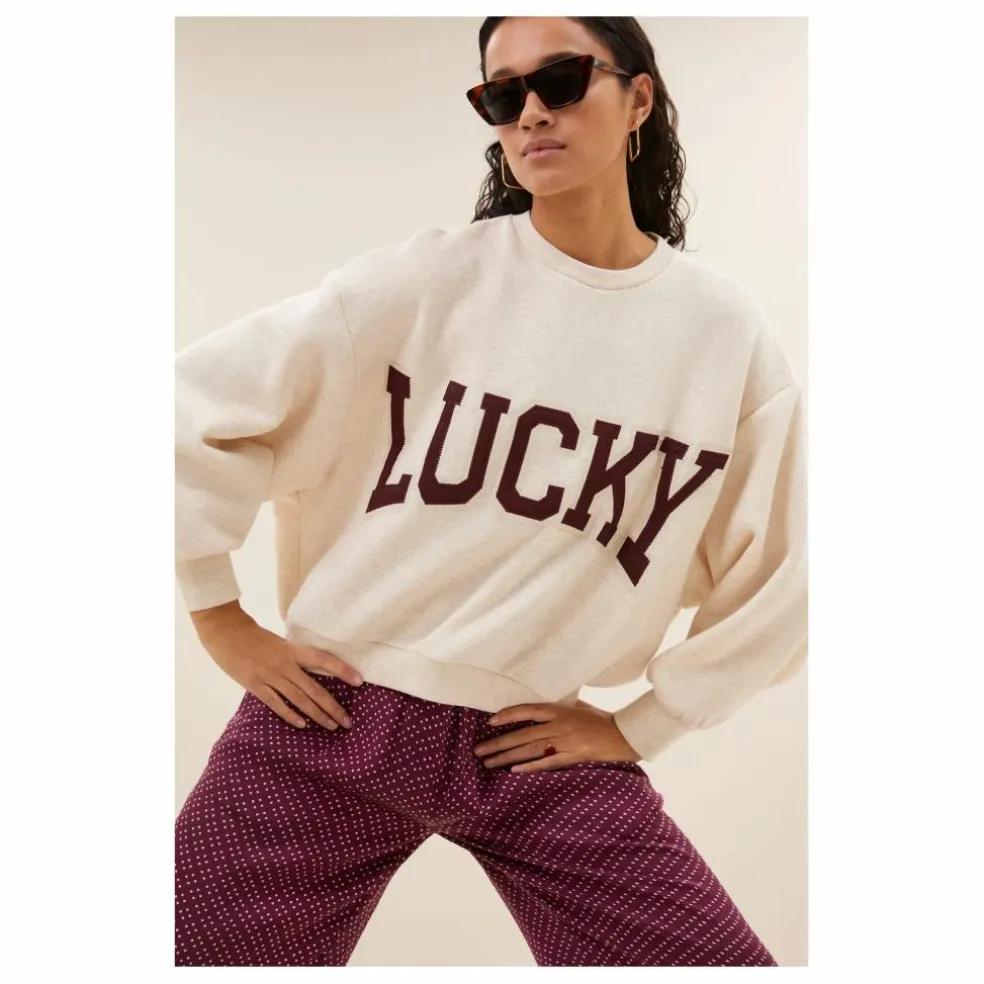 Sweat Bibi Patchwork | Ecru chiné