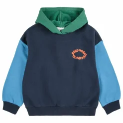 Sweat Capuche Colorblock Coton Bio | Bleu