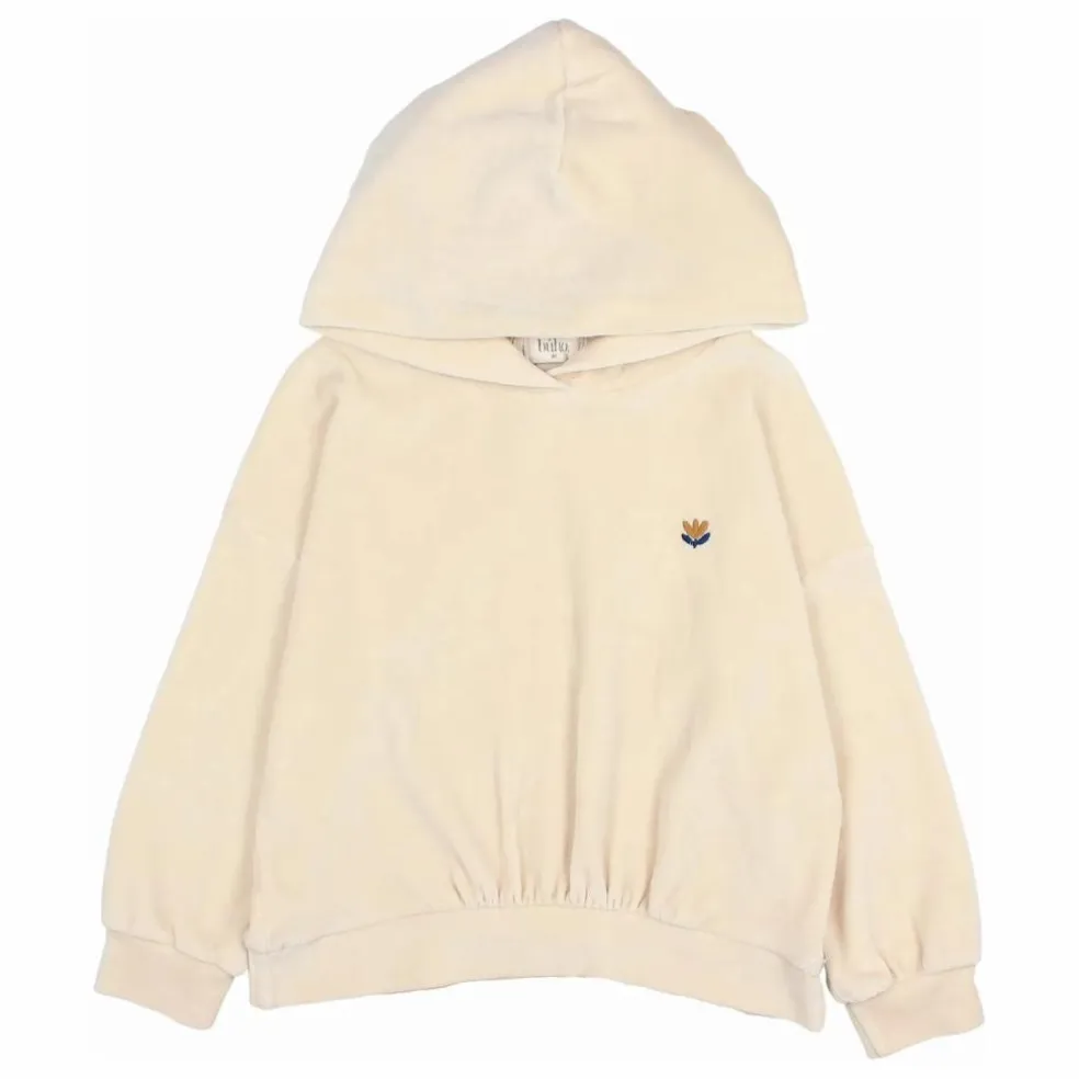 Sweat Capuche Velours Coton Bio | Ivoire