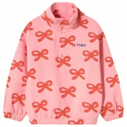 Sweat Col Montant Nœuds Coton Bio | Rose