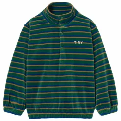 Sweat Col Montant Rayé Velours | Vert