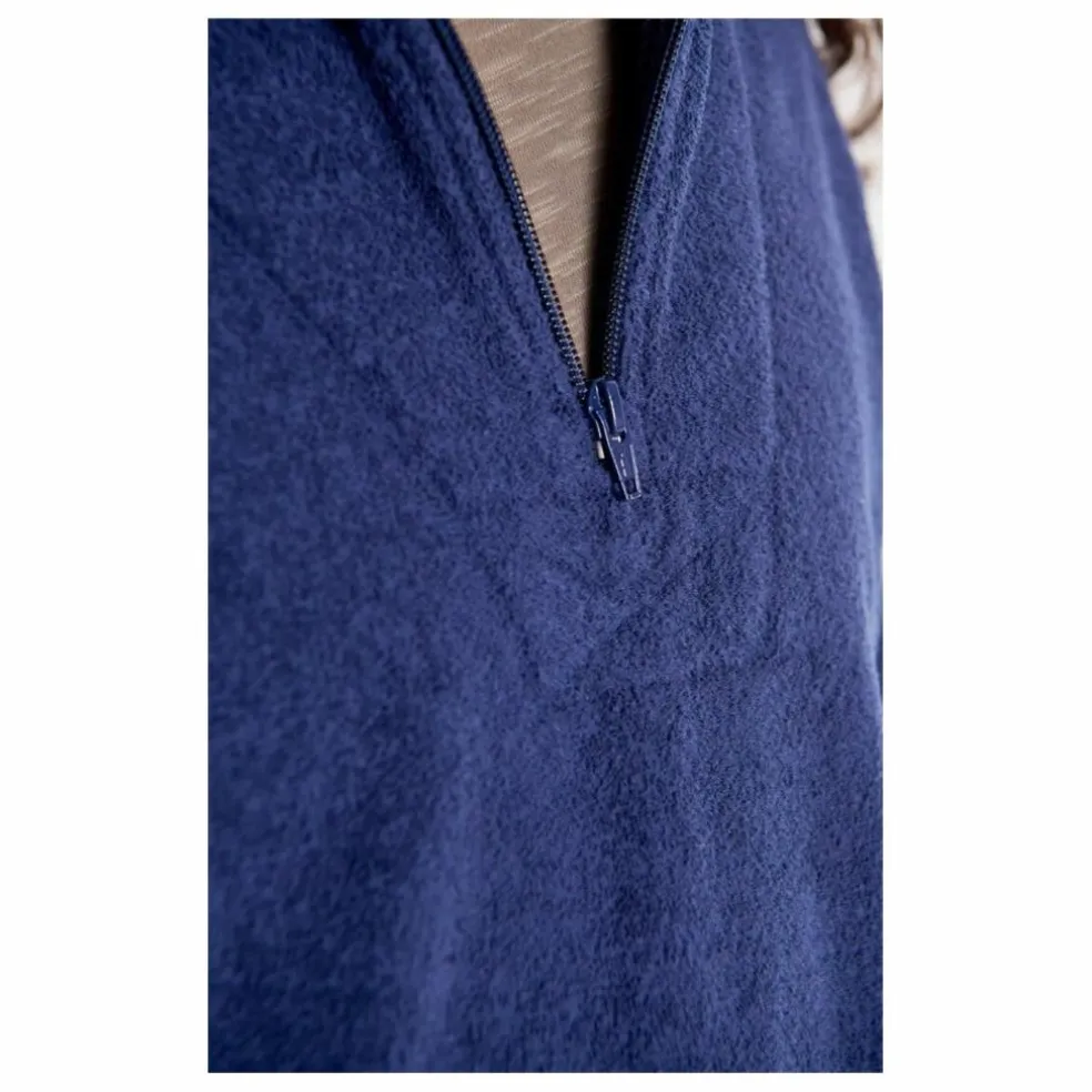 Sweat Col Zippé Bobypark Bouclette Coton Bio | Bleu foncé