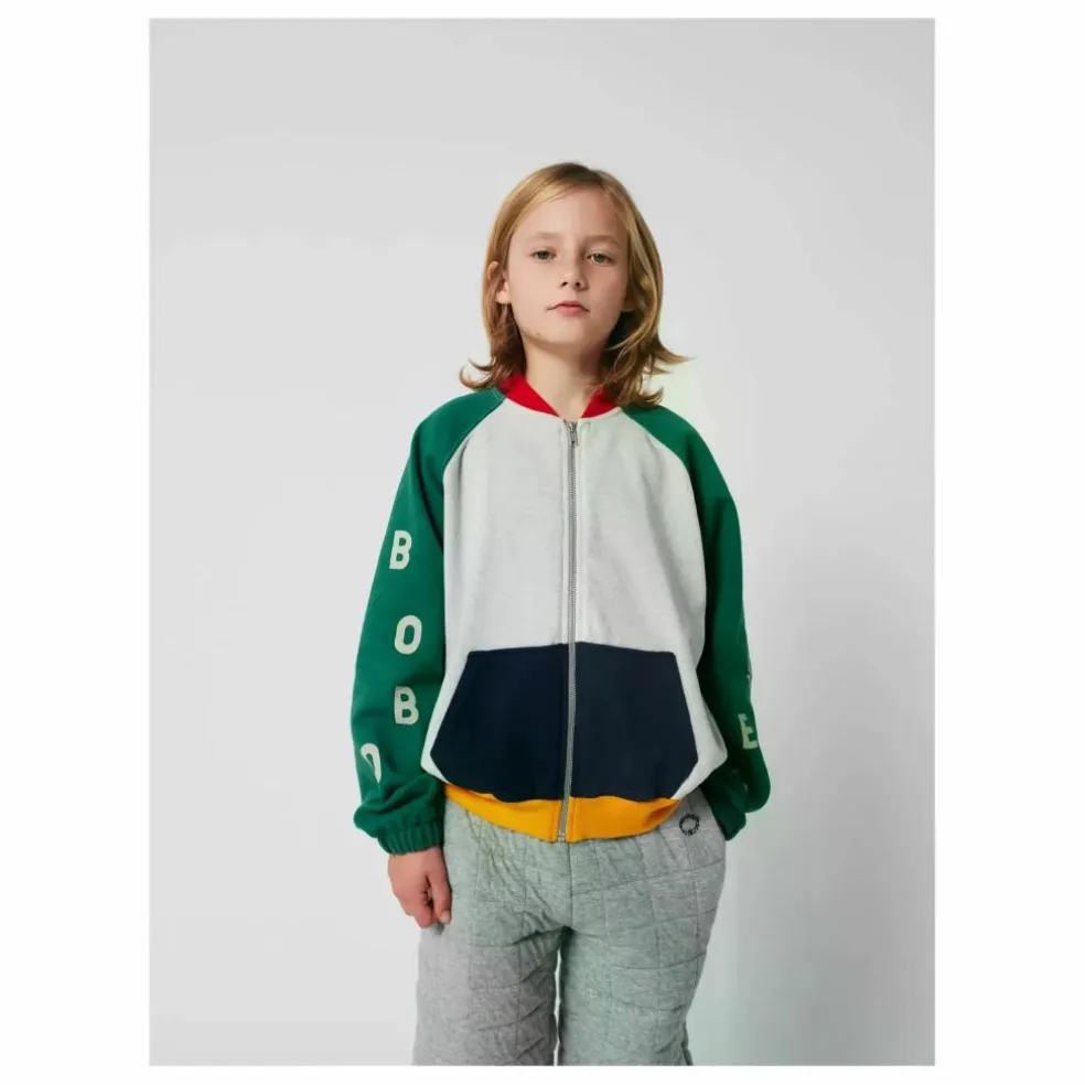 Sweat Colorblock Coton Bio | Gris chiné