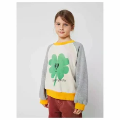 Sweat Colorblock Trèfle Coton Bio | Beige chiné