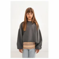 Sweat Coton Bio Crop | Gris anthracite