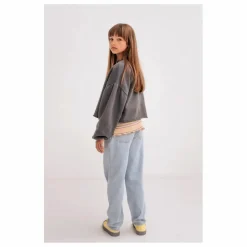 Sweat Coton Bio Crop | Gris anthracite