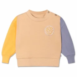 Sweat Crewneck Colorblock Baby Coton Bio | Beige