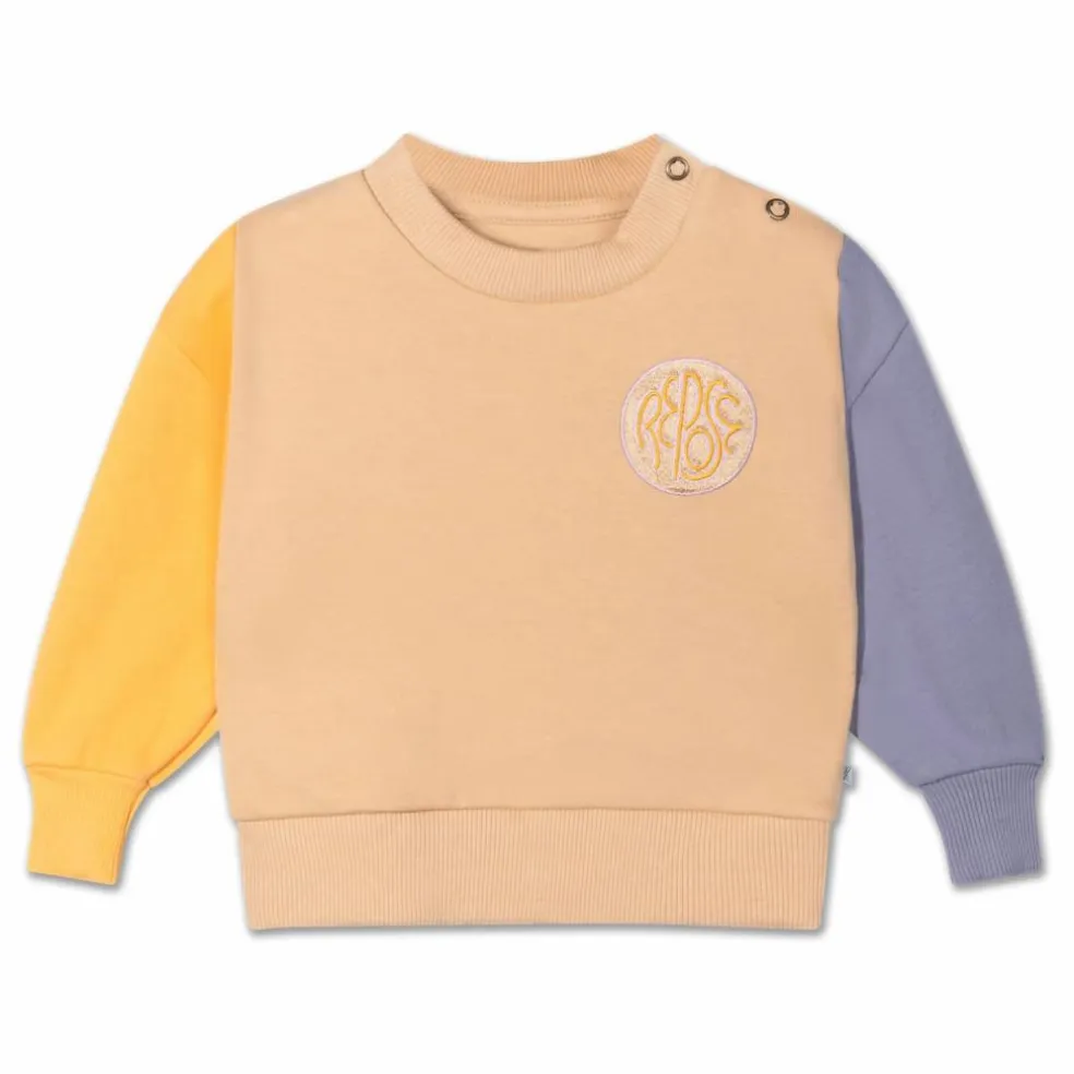 Sweat Crewneck Colorblock Baby Coton Bio | Beige