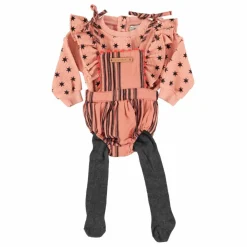 Sweat Côtelé Volants Etoiles Coton Bio | Corail