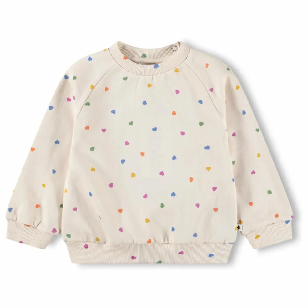 Sweat Disc Cœurs Coton Bio | Ecru
