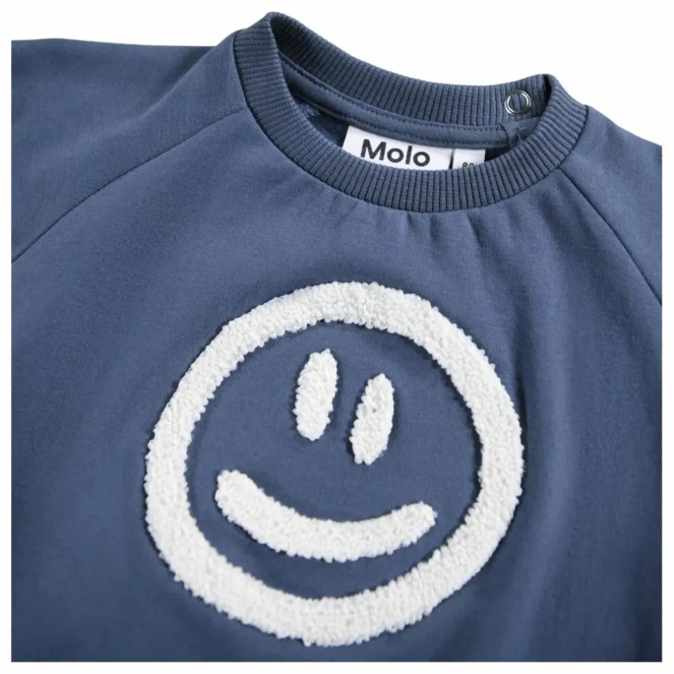 Sweat Disc Smiley Coton Bio | Bleu