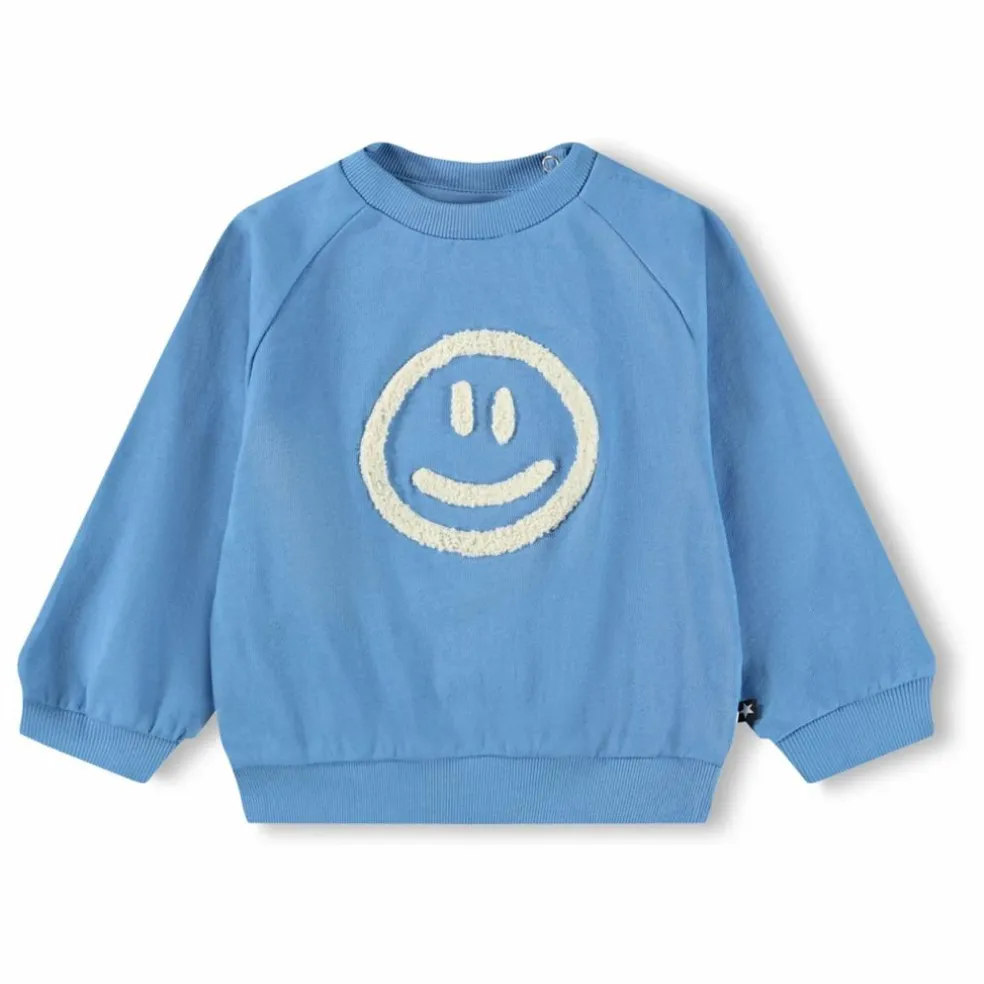 Sweat Disc Smiley Coton Bio | Bleu