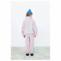 Sweat Façon Sherpa Rayé | Rose