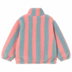 Sweat Façon Sherpa Rayé | Rose